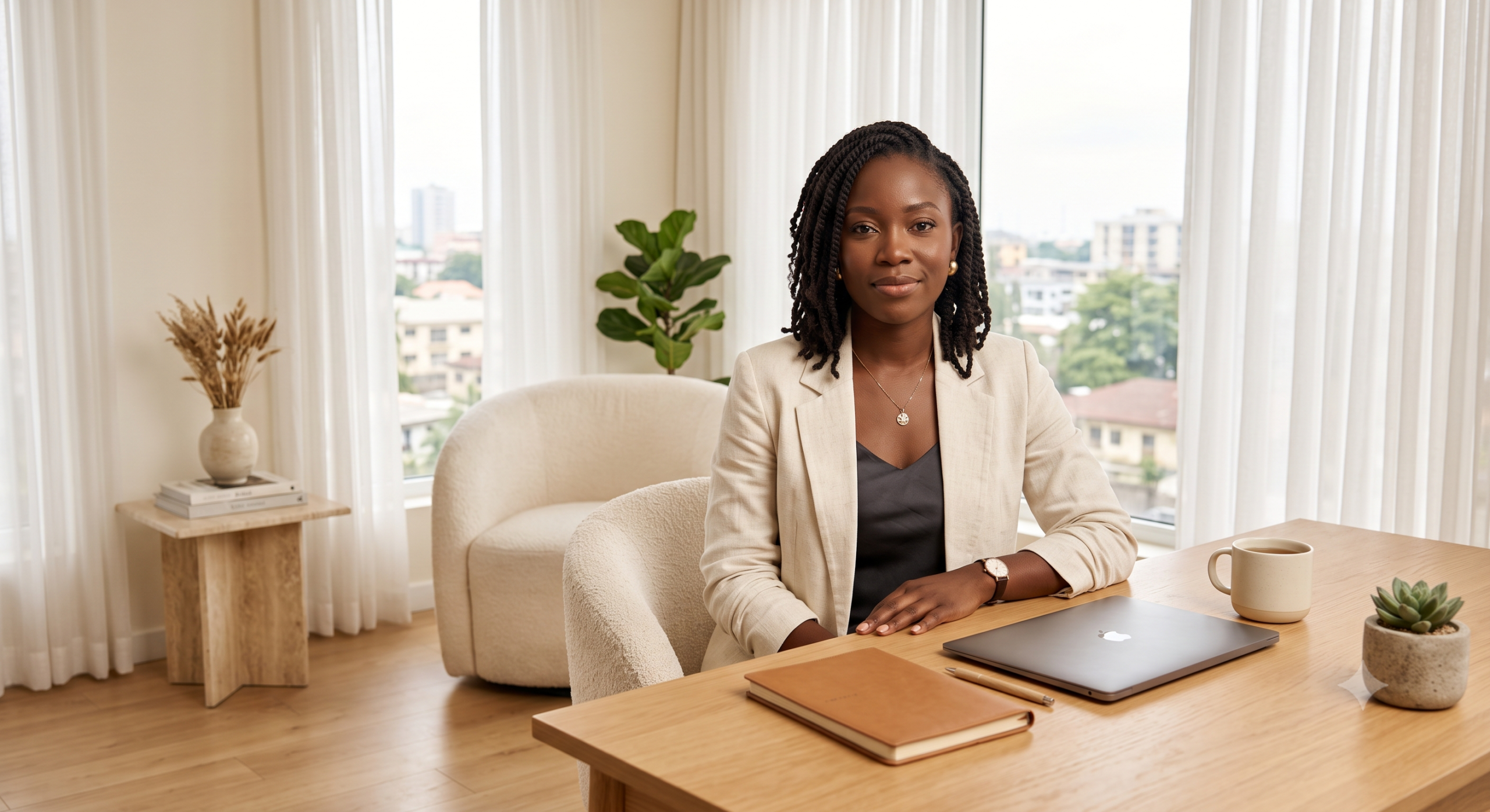 Preye in her Lagos home office